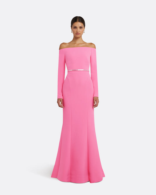Rory Aurora Long Dress With Embroidered Belt