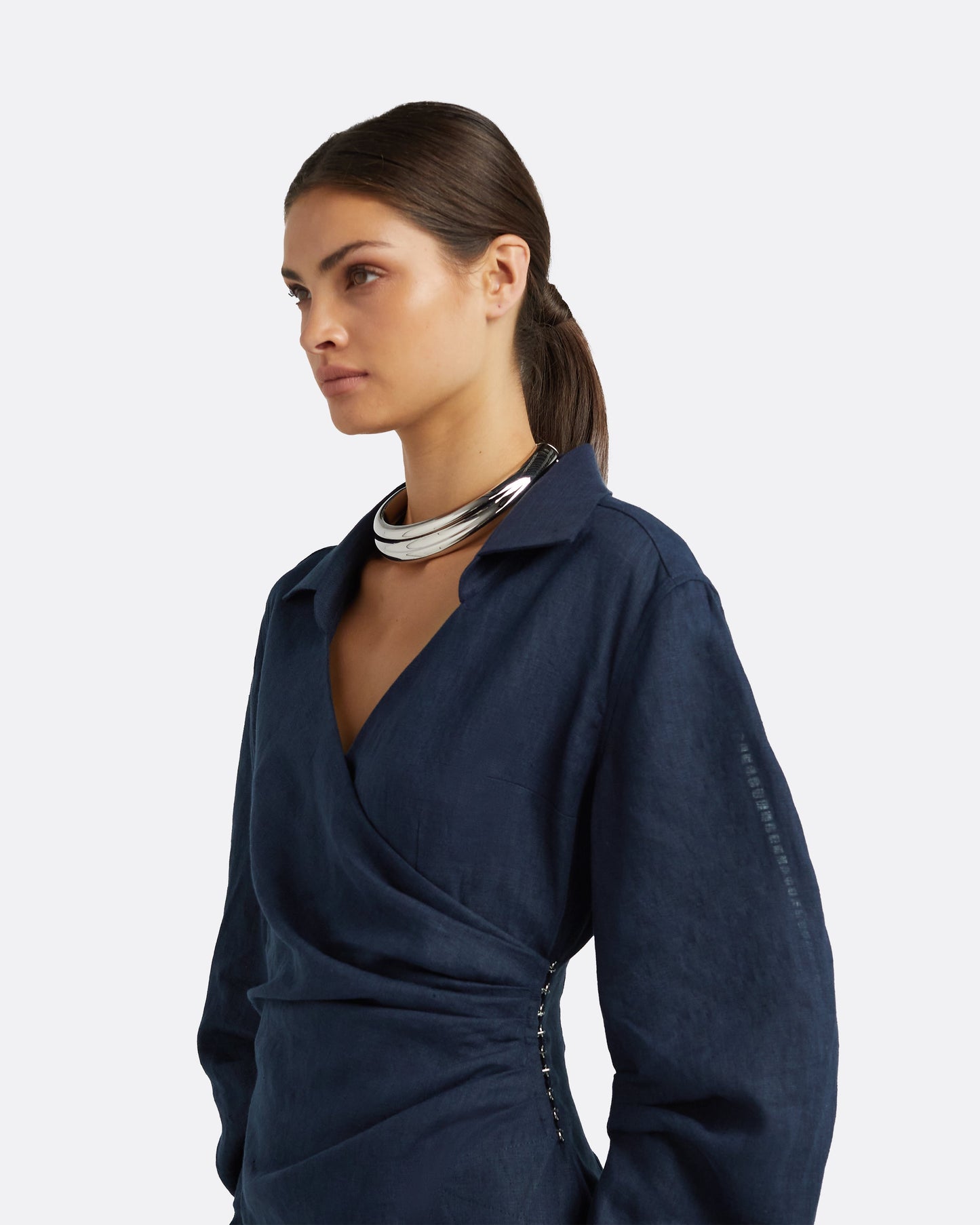 Oriana Navy Midi Dress