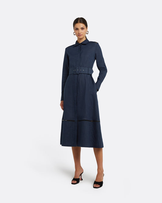 Fauna Navy Midi Dress