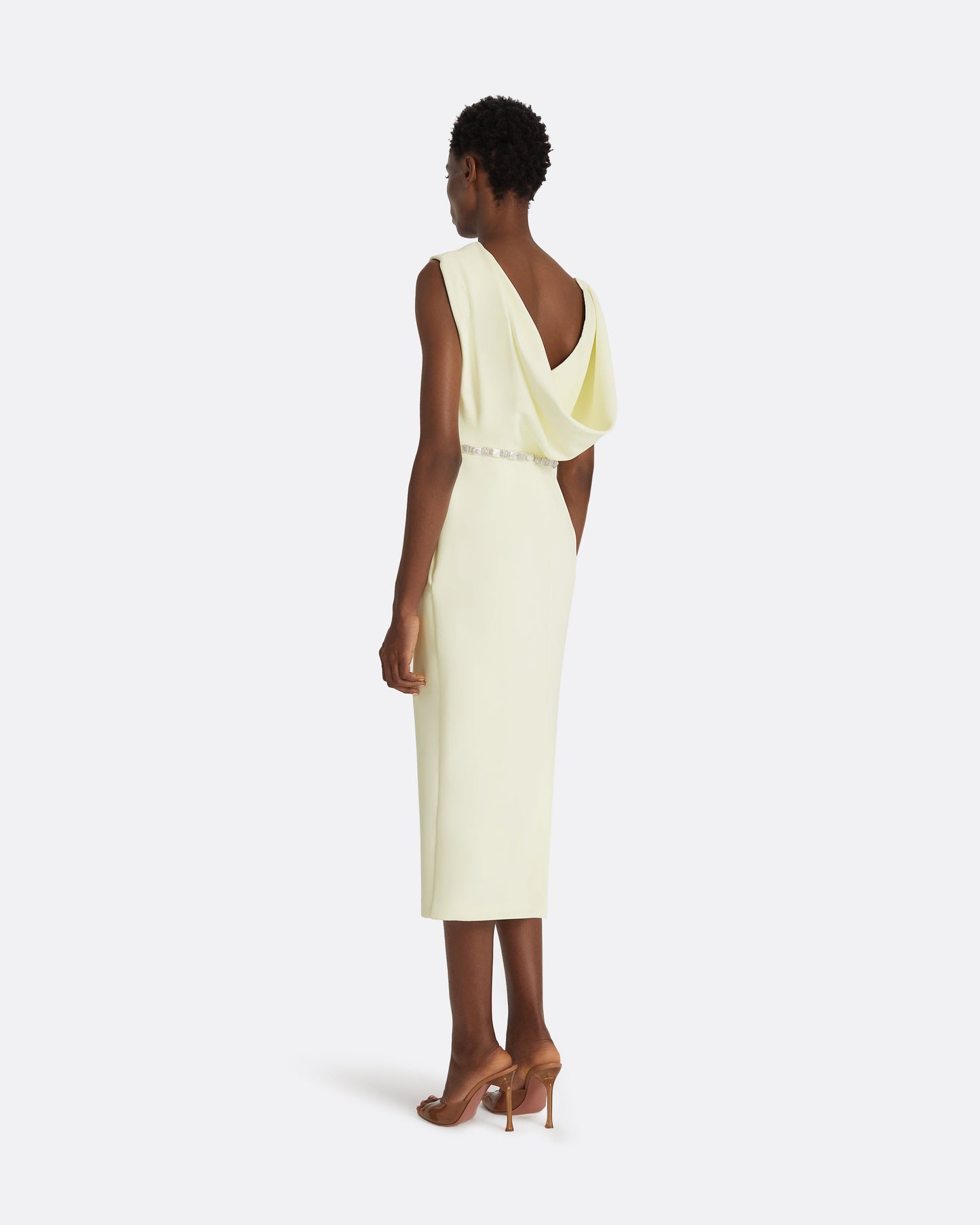 Koral Sorbet Midi Dress With Embroidered Belt
