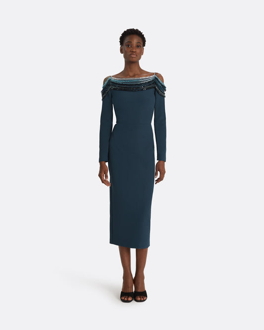Christiana Moonlit Ocean Midi Dress