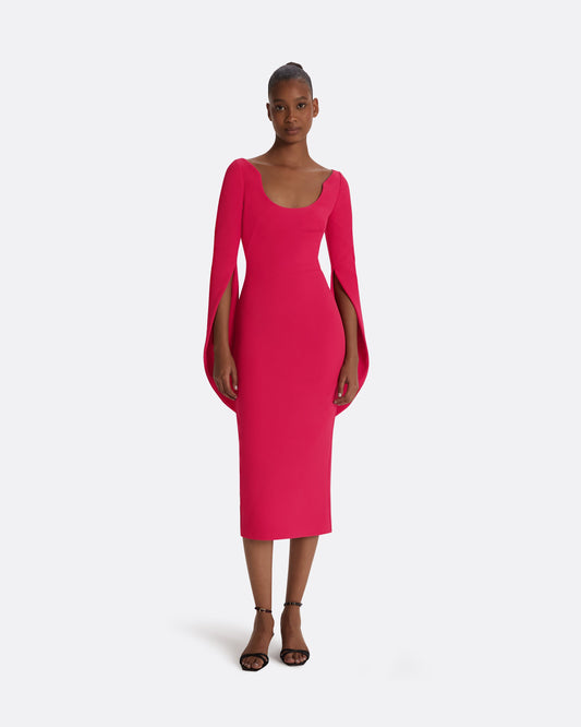 Evera Raspberry Midi Dress