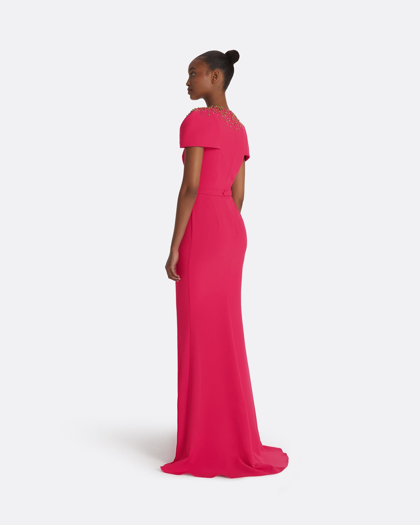 Delina Raspberry Long Dress