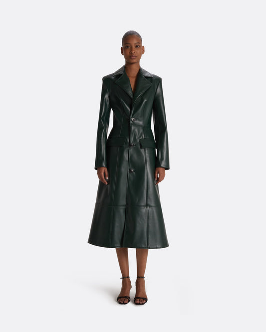 Willow Darkest Spruce Vegan Leather Coat