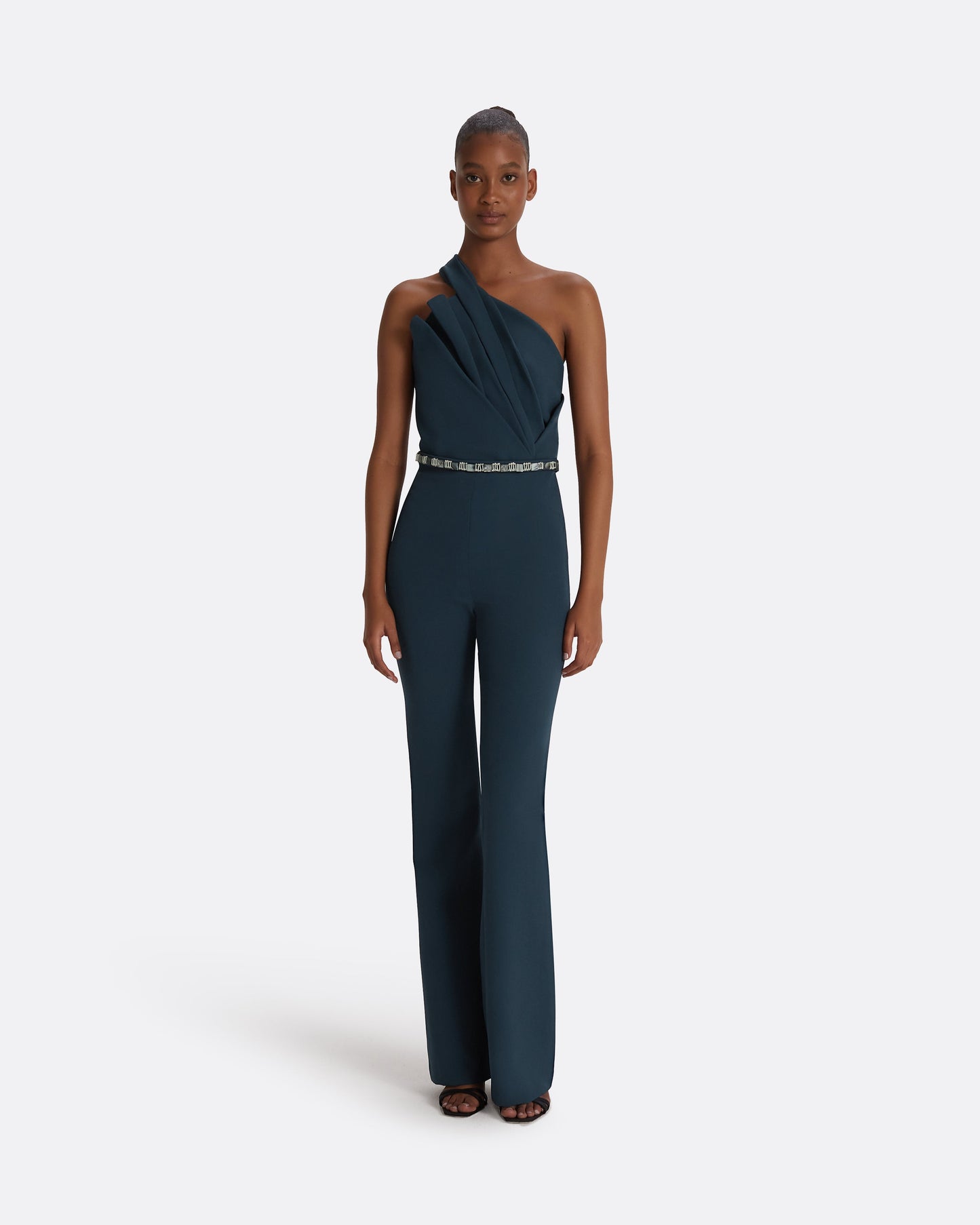 Dreida Moonlit Ocean Jumpsuit With Embroidered Belt