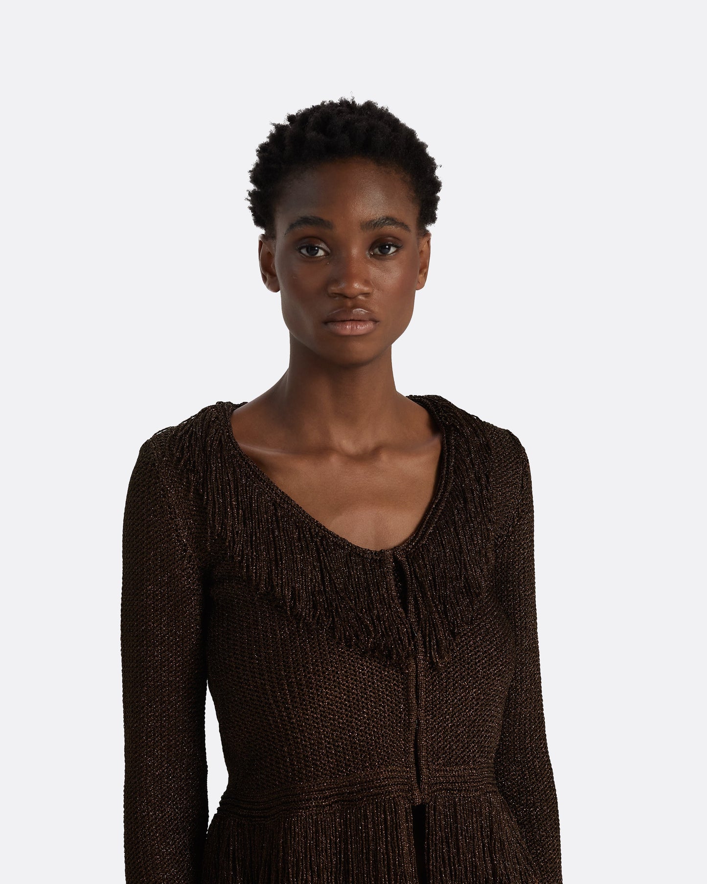 Scarlett Deep Brown Knit Jacket