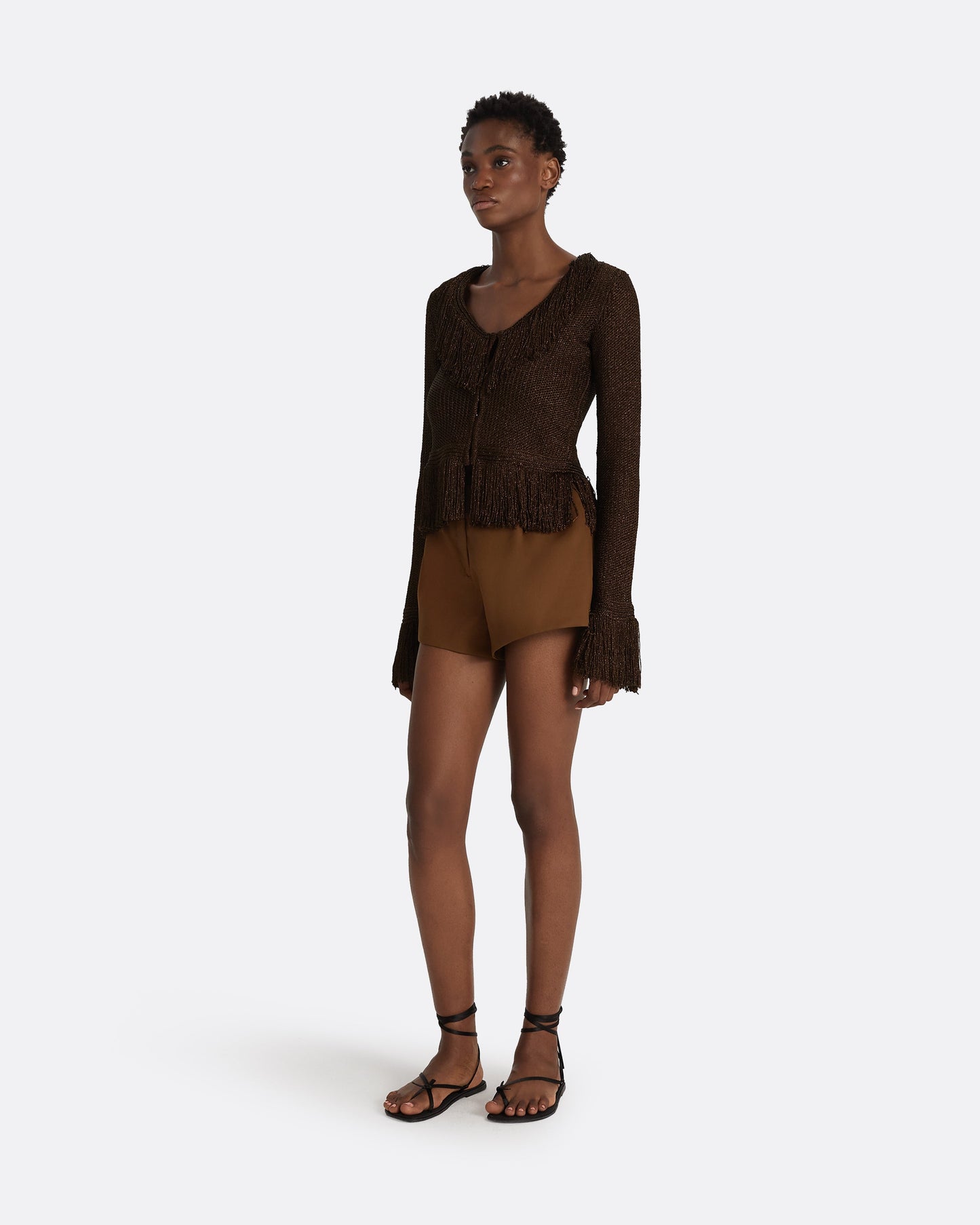 Scarlett Deep Brown Knit Jacket