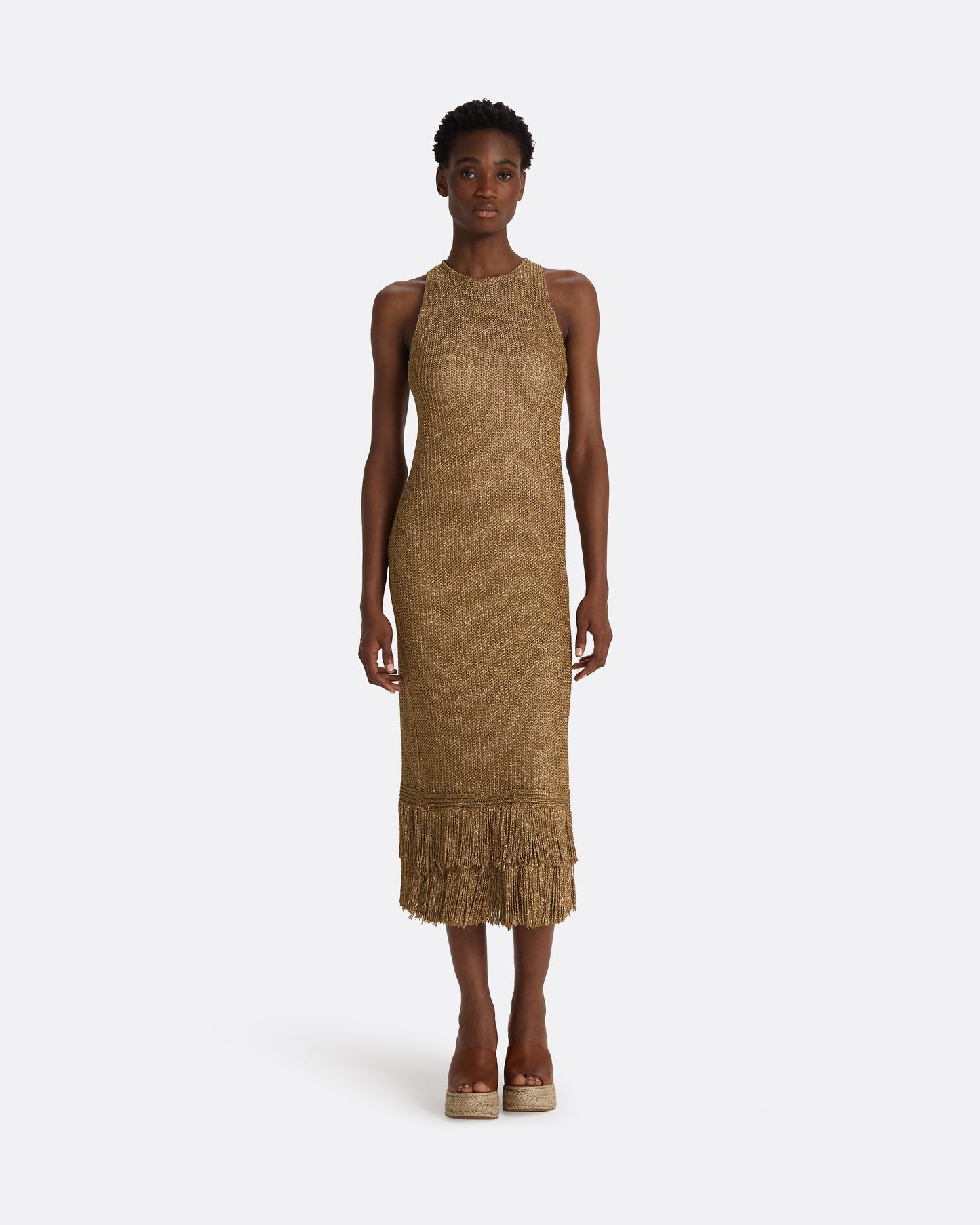 Deidre Gold Knit Dress