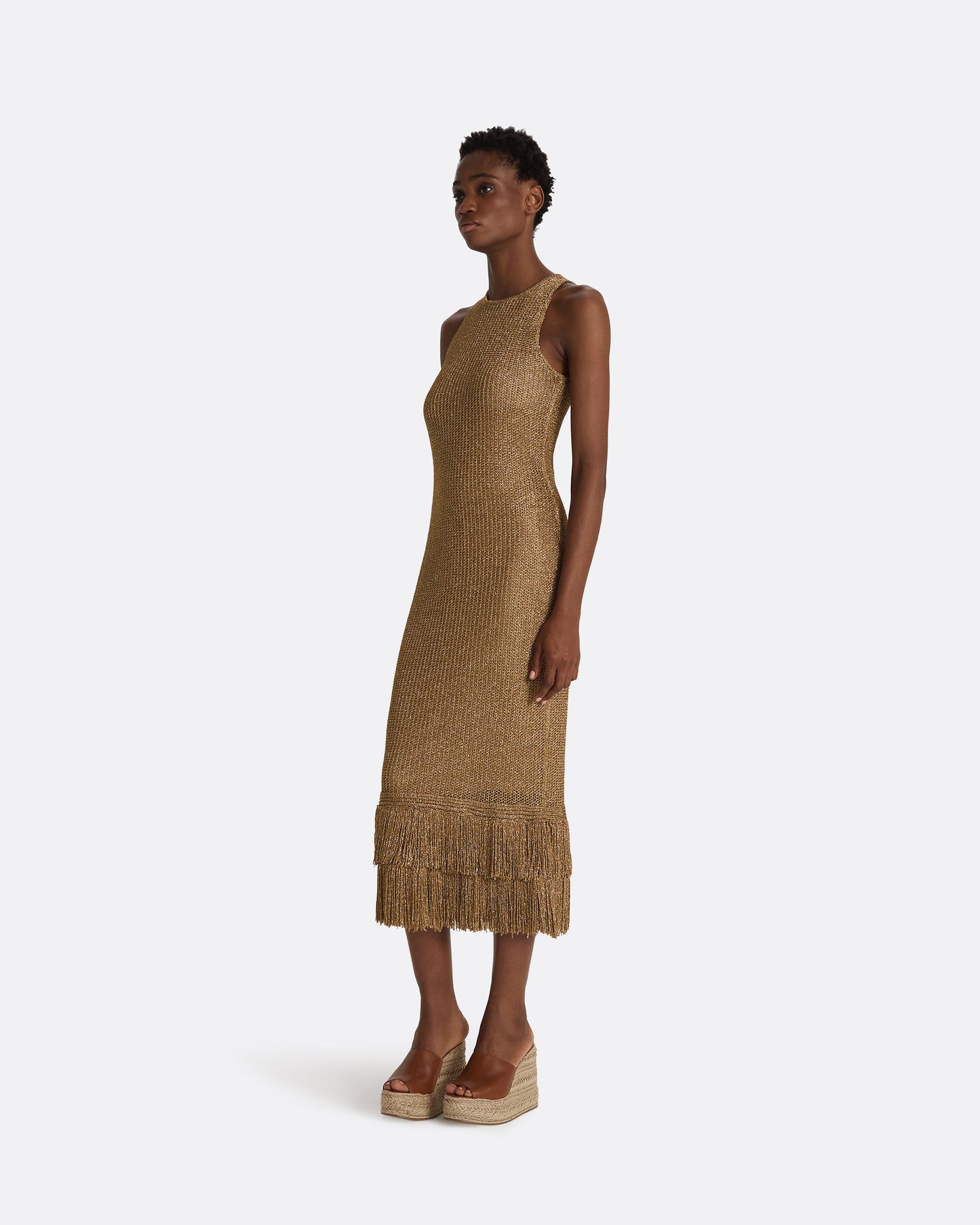 Deidre Gold Knit Dress