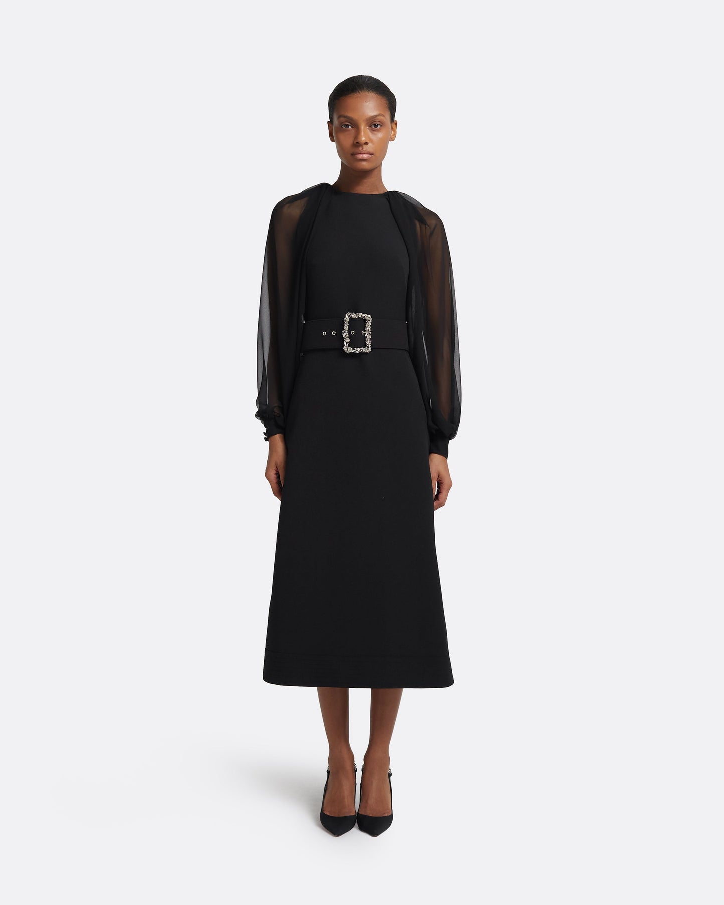 Viola Midi Dress in Black