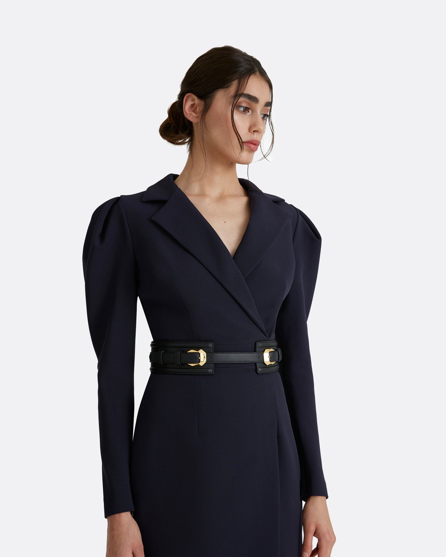 Maud Black/Gold Leather Belt