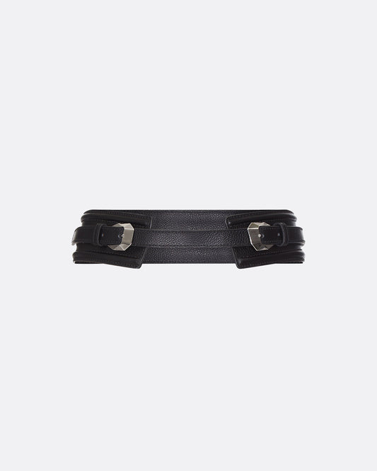 Maud Black/Silver Leather Belt