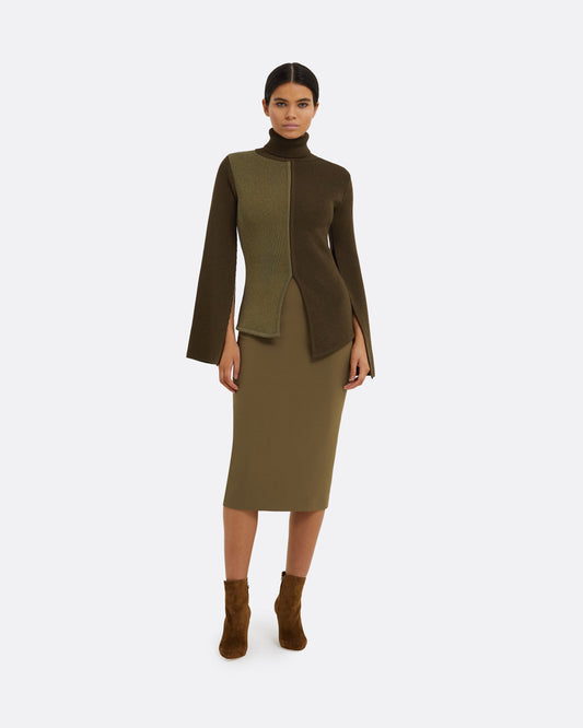 Gigi Light Khaki & Dark Khaki Knit
