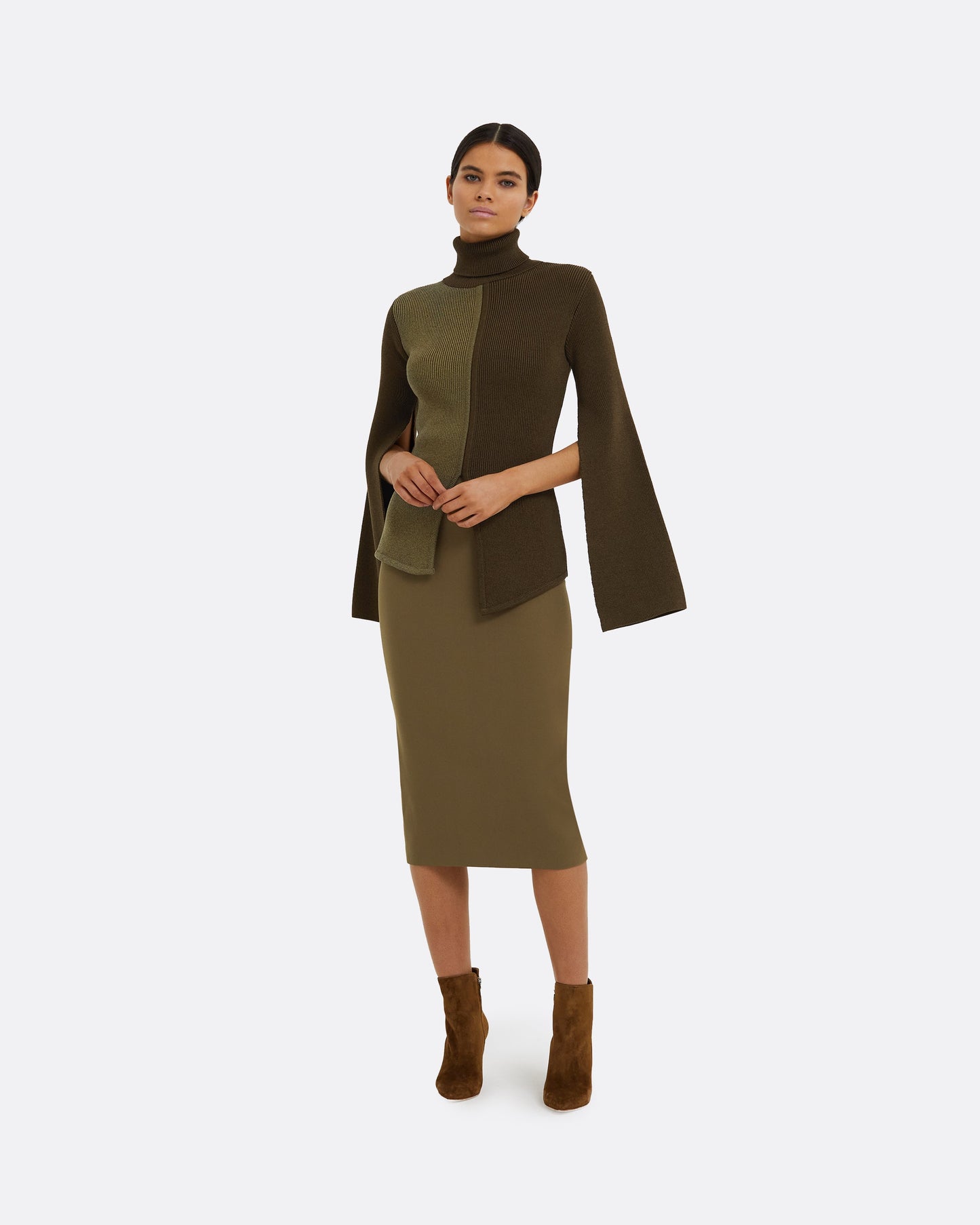 Gigi Light Khaki & Dark Khaki Knit