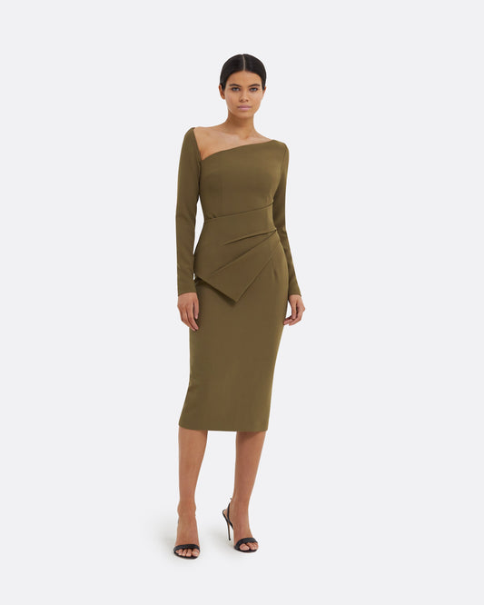 Hokoku Khaki Pencil Skirt