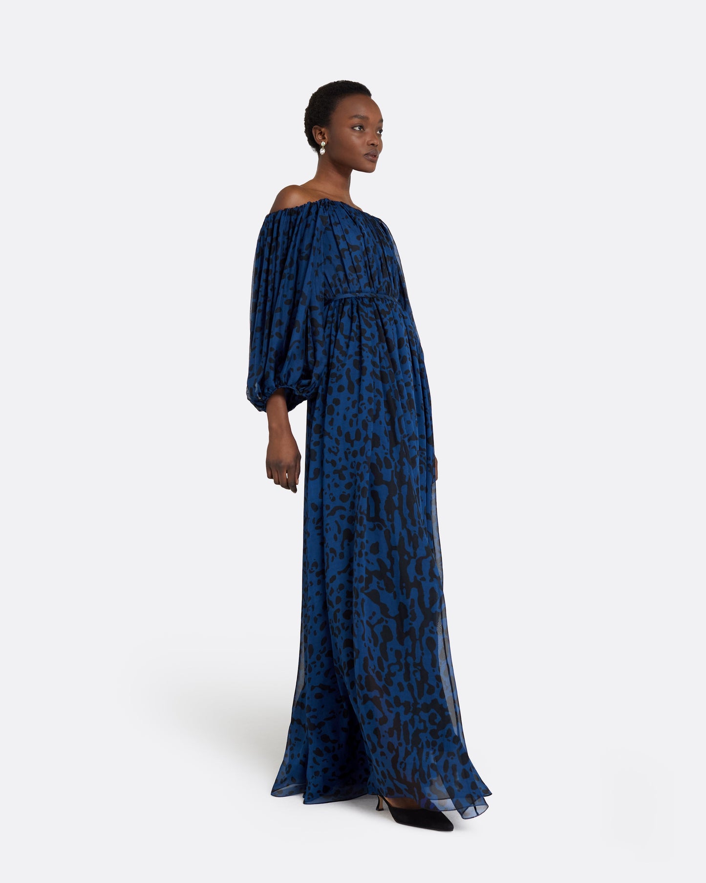 Ely Navy & Black Long Dress