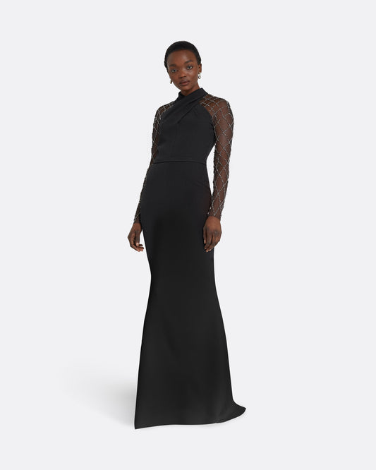 Clarence Black Long Dress