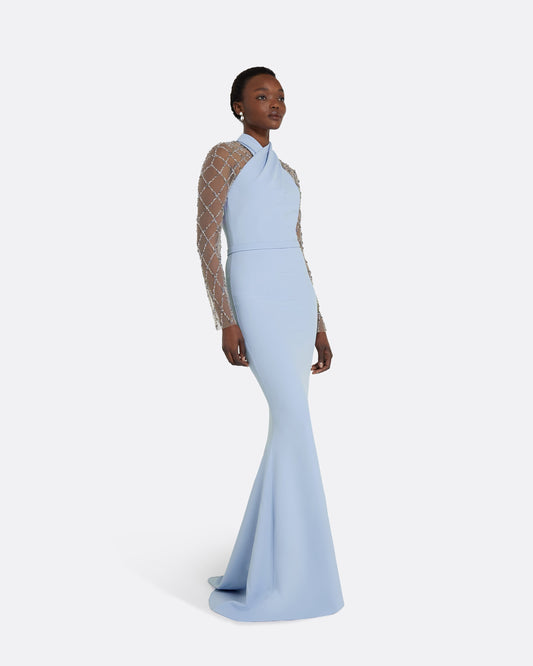 Clarence Soft Sky Long Dress