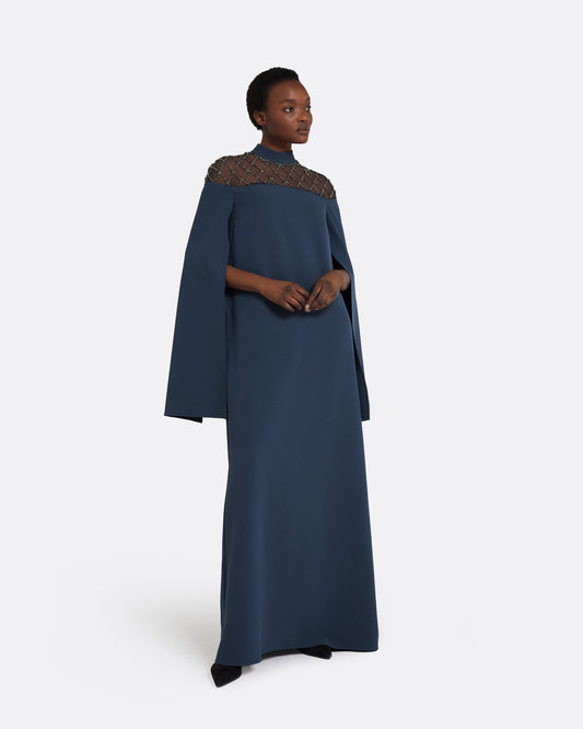 Clemantis Ink Blue Long Dress