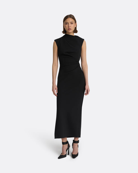 Salena Black Midi Dress