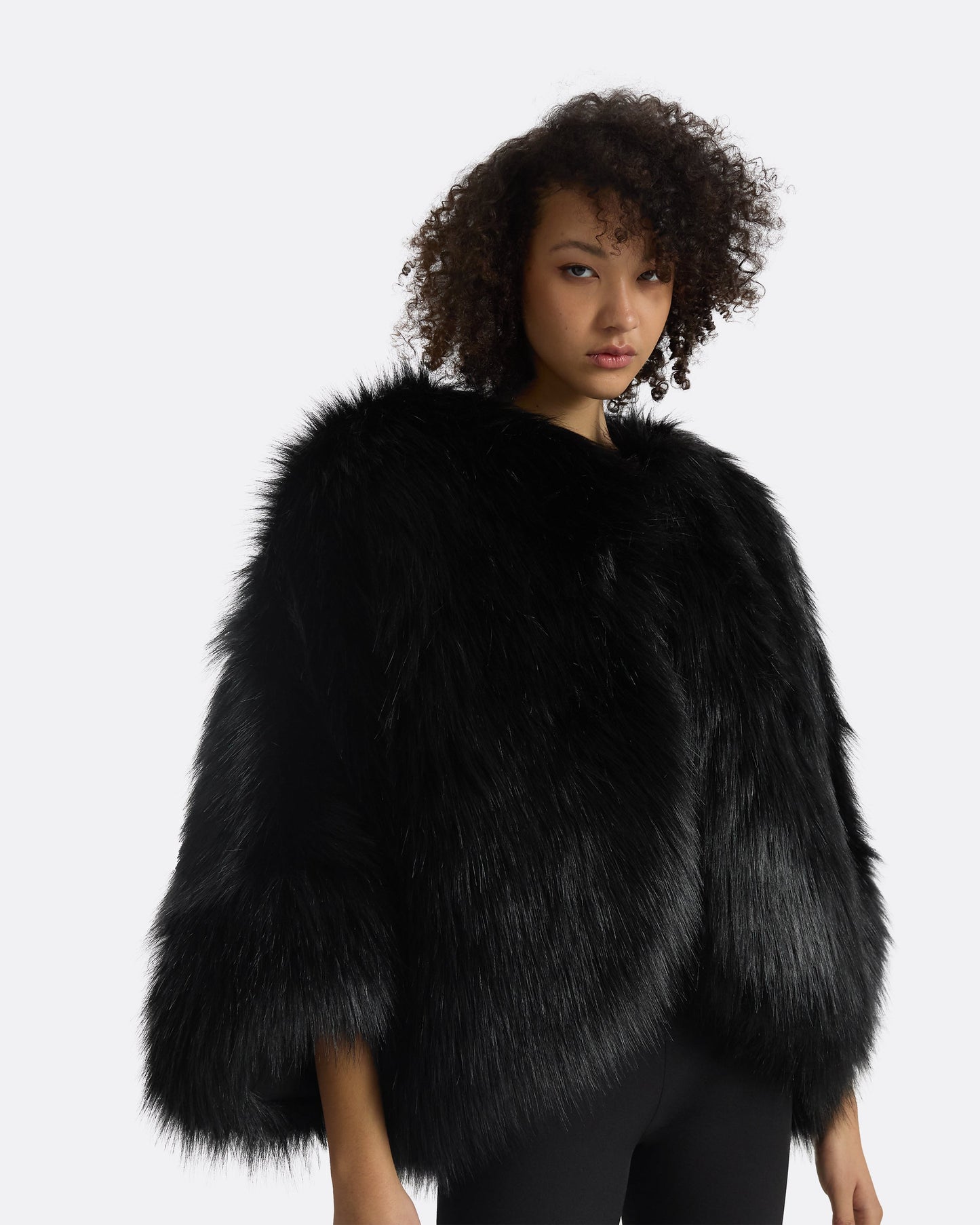 Ezra Black Faux Fur Jacket