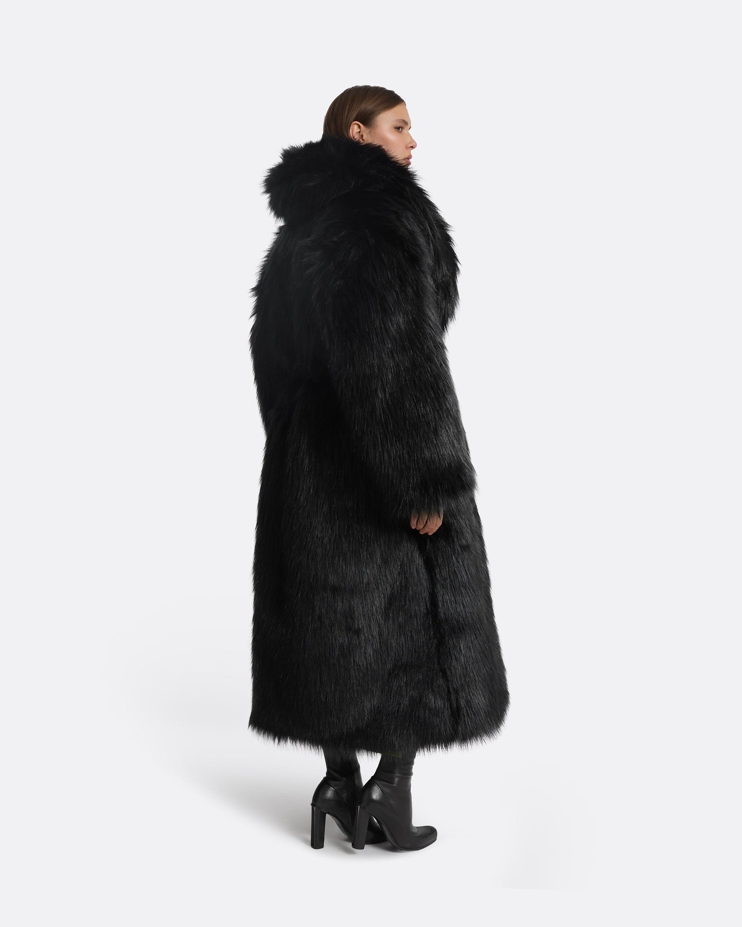 Anital Black Faux Fur Coat