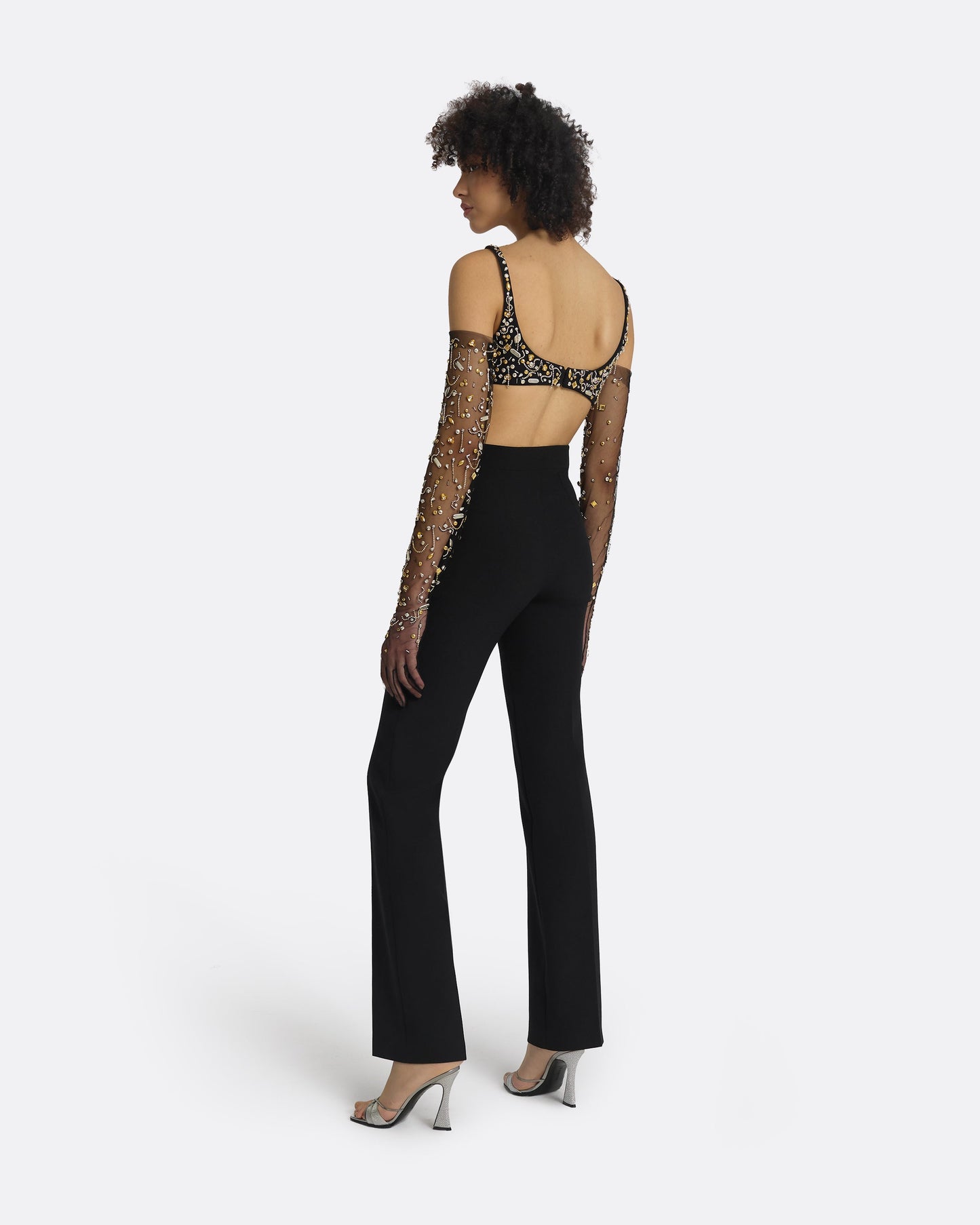 Sophe Black & Celestial Scatter Embroidery Top