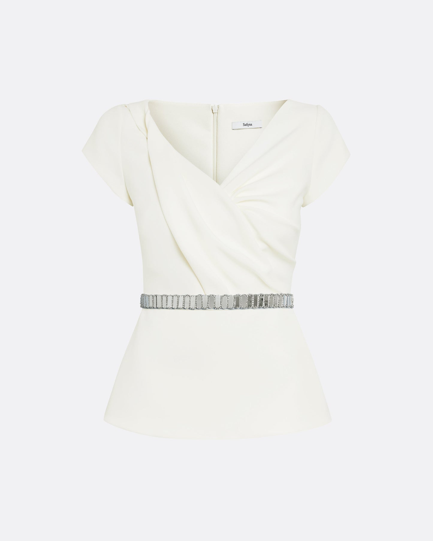 Nuvaya Ivory Top with Embroidered Belt