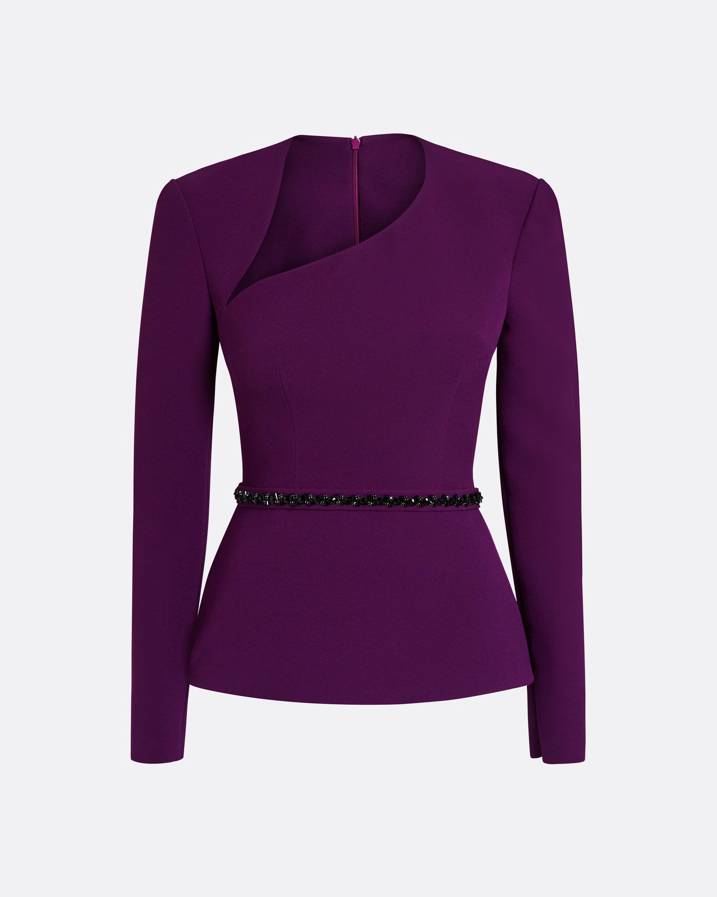 Nadia Currant Top With Embroidered Belt