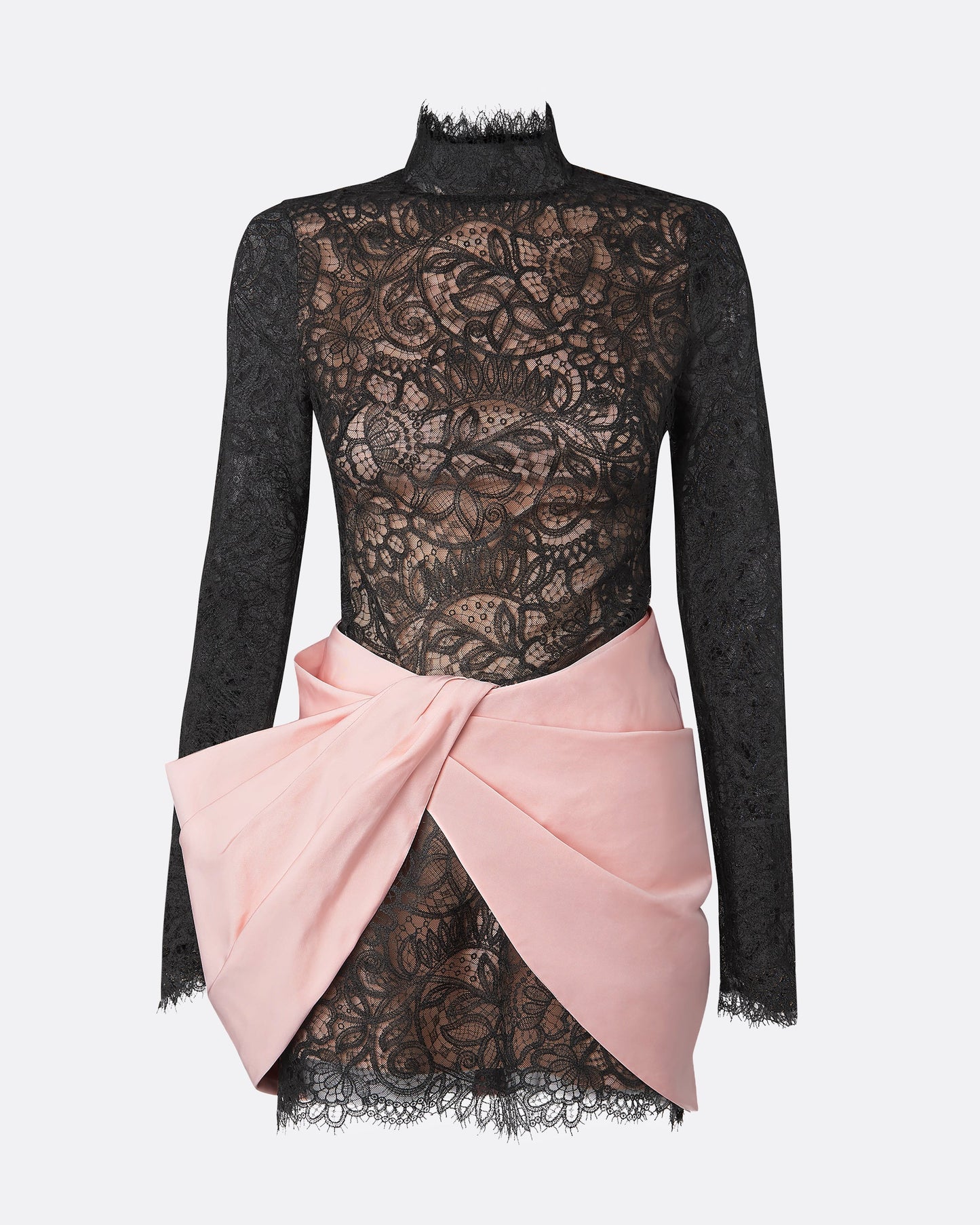 Sanna Black & Peony Blush Short Dress