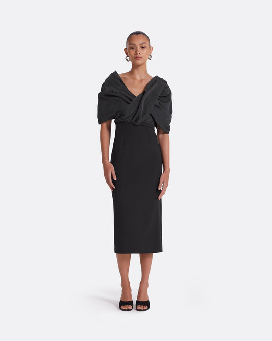 Roma Black Midi Dress