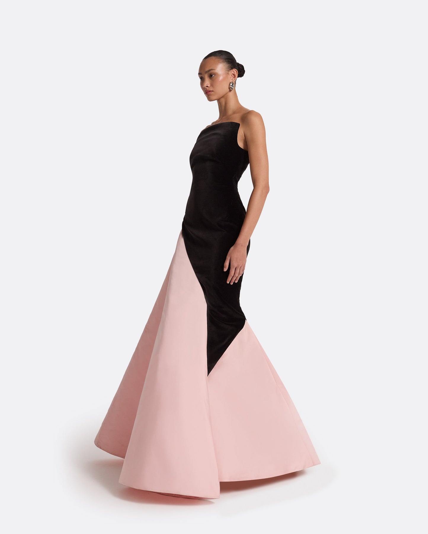 Pia Black & Peony Blush Long Dress