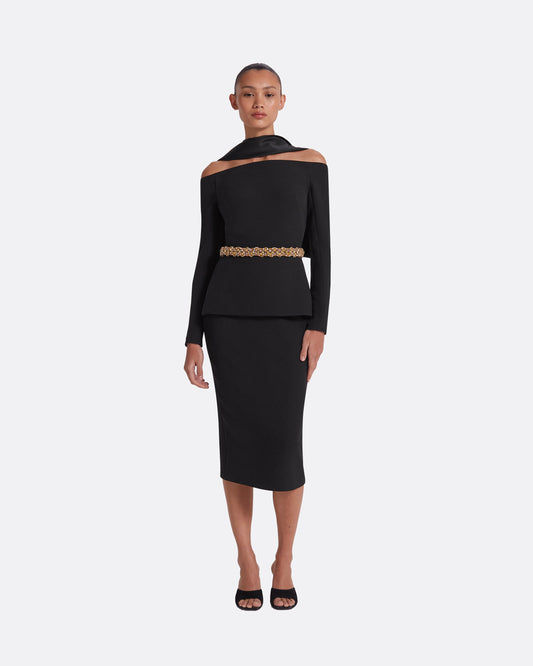 Luda Black Midi Dress