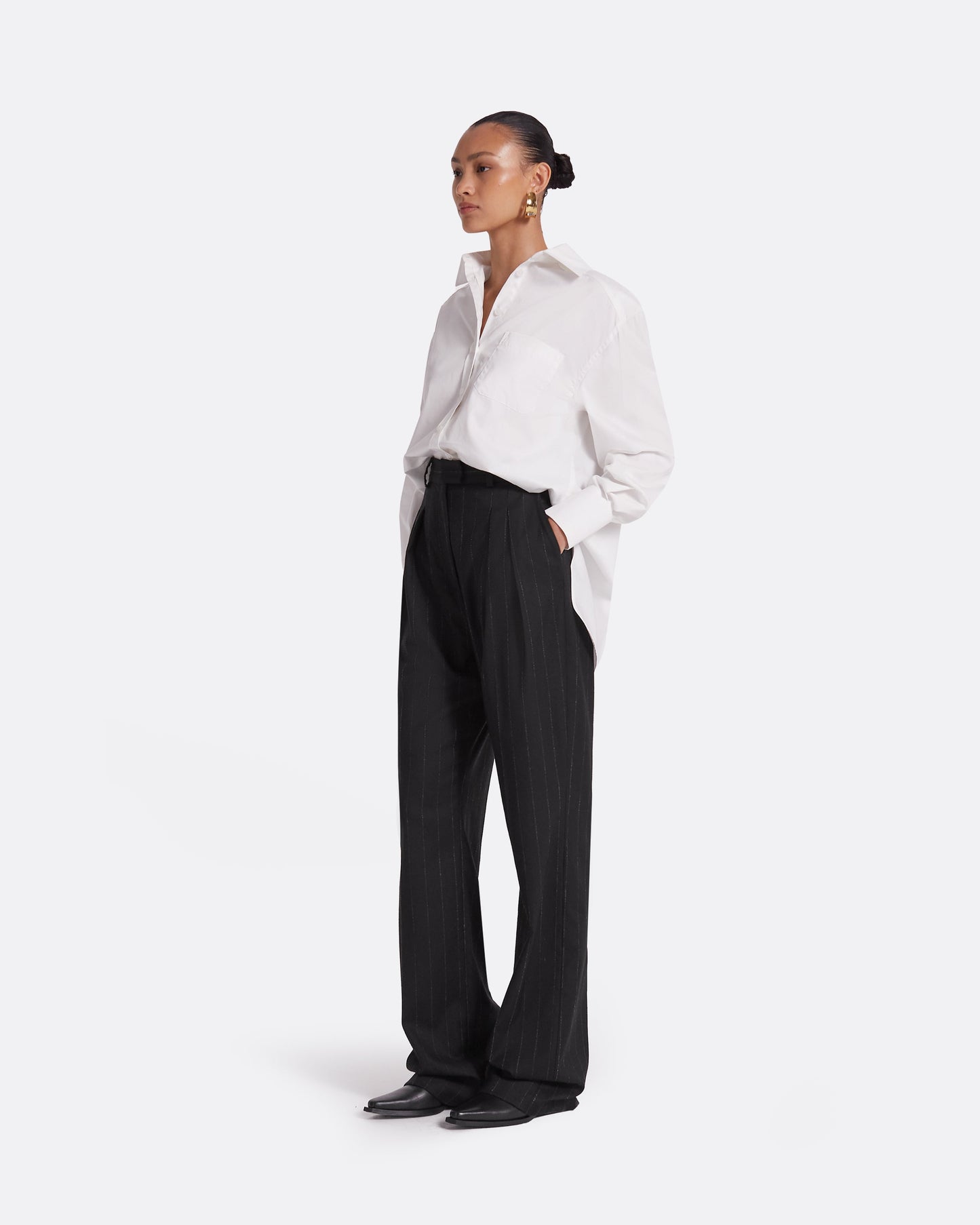 Ferna Black Pinstripe Trousers
