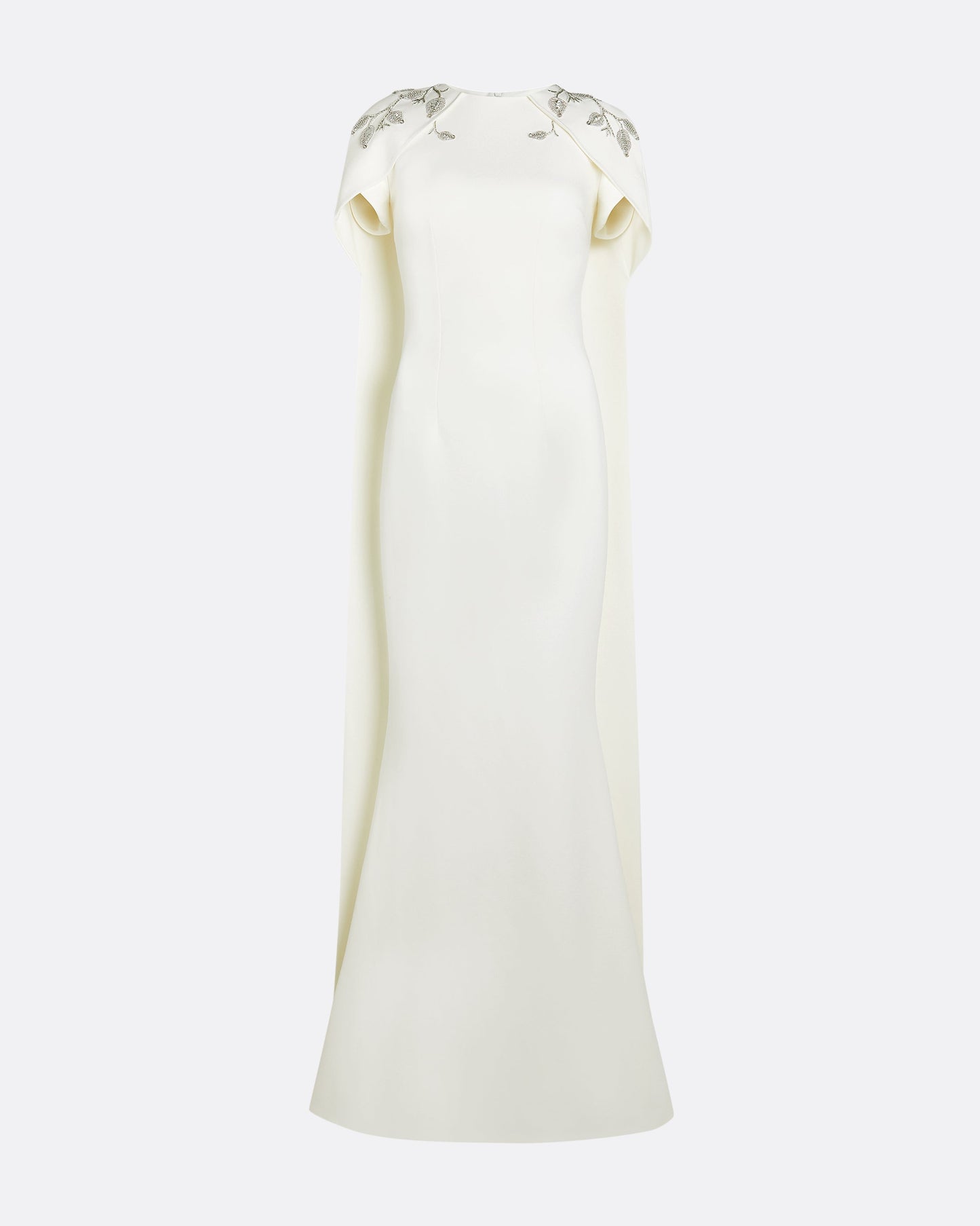 Ginkgo Flower Bud Embroidered Ivory Dress