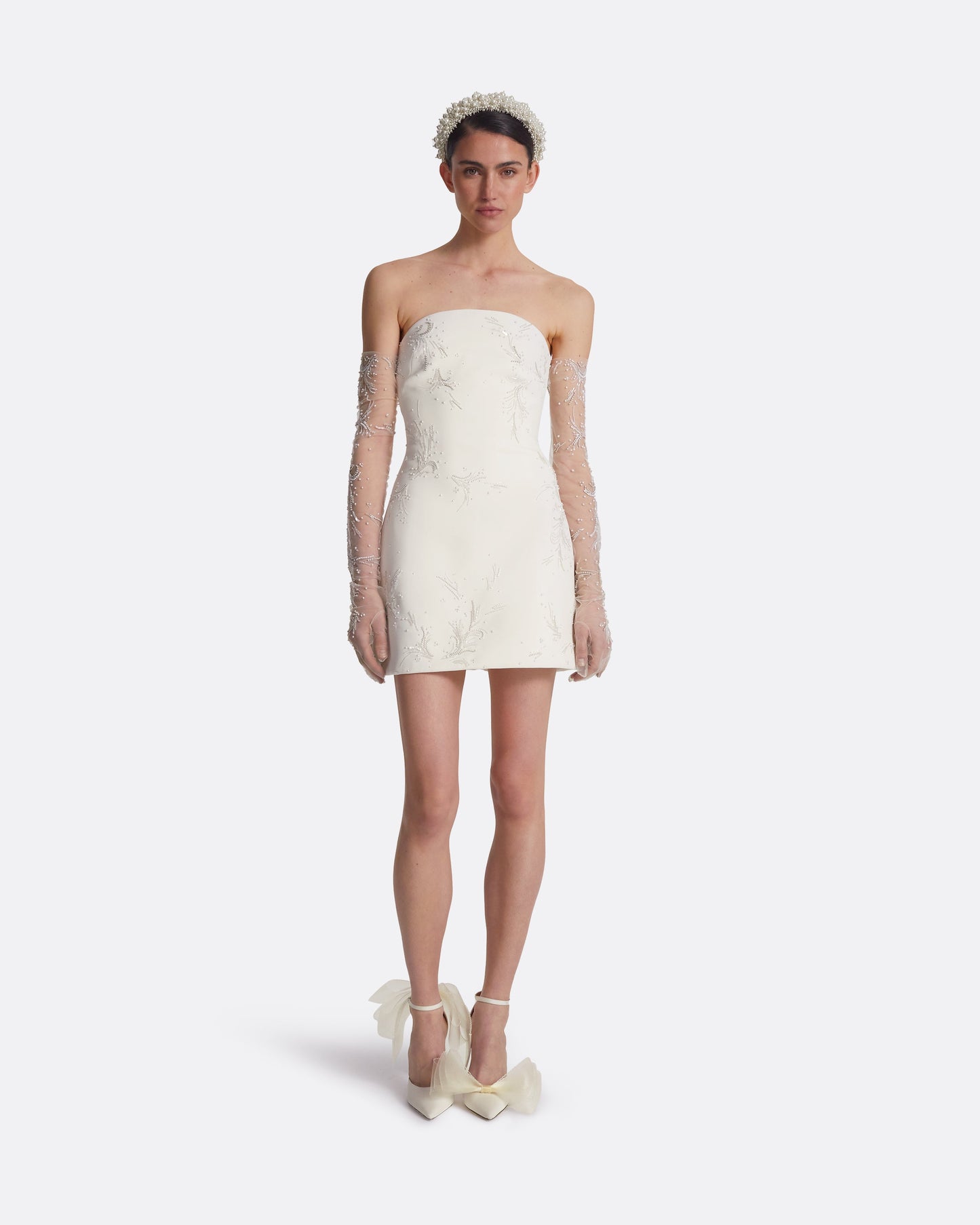 Rowan Ivory and Fern Embroidery Short Dress