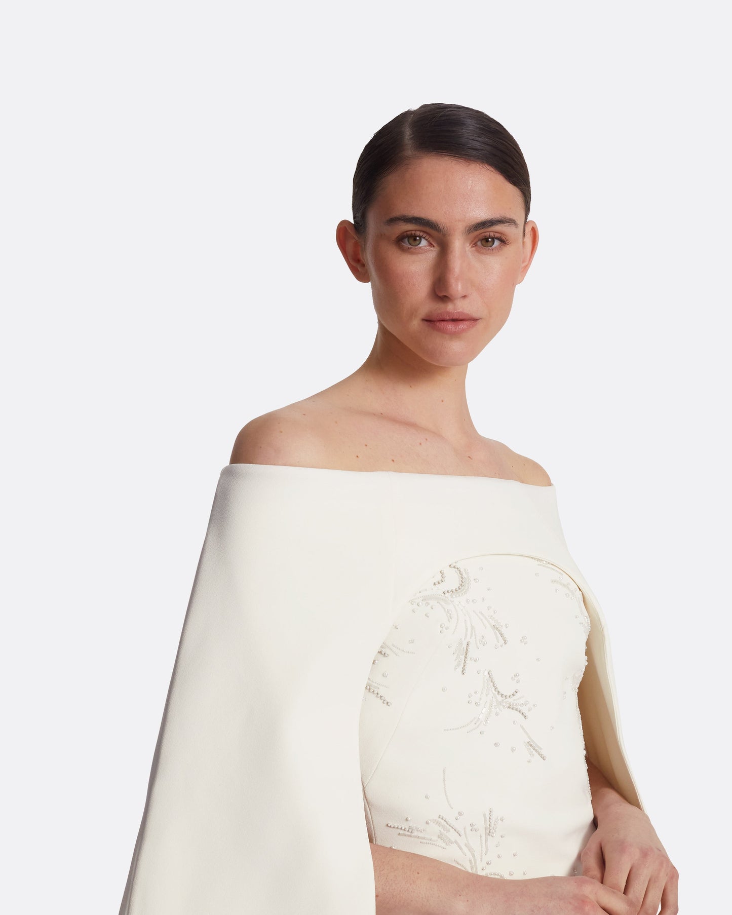 Manorel Ivory Harness & Rowan Fern Embroidered Dress