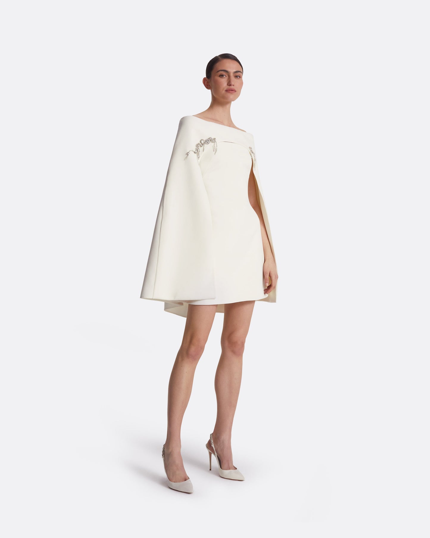 Manorel Ivory Broken Jewellery Embroidered Harness & Rowan Dress