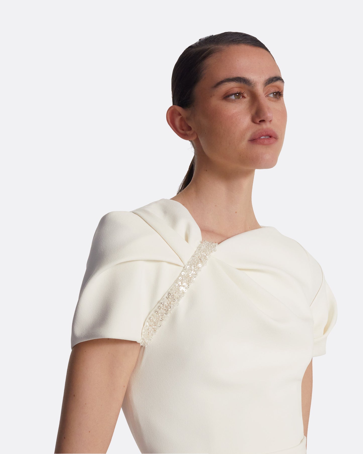 Callina Ivory Embroidered Midi Dress