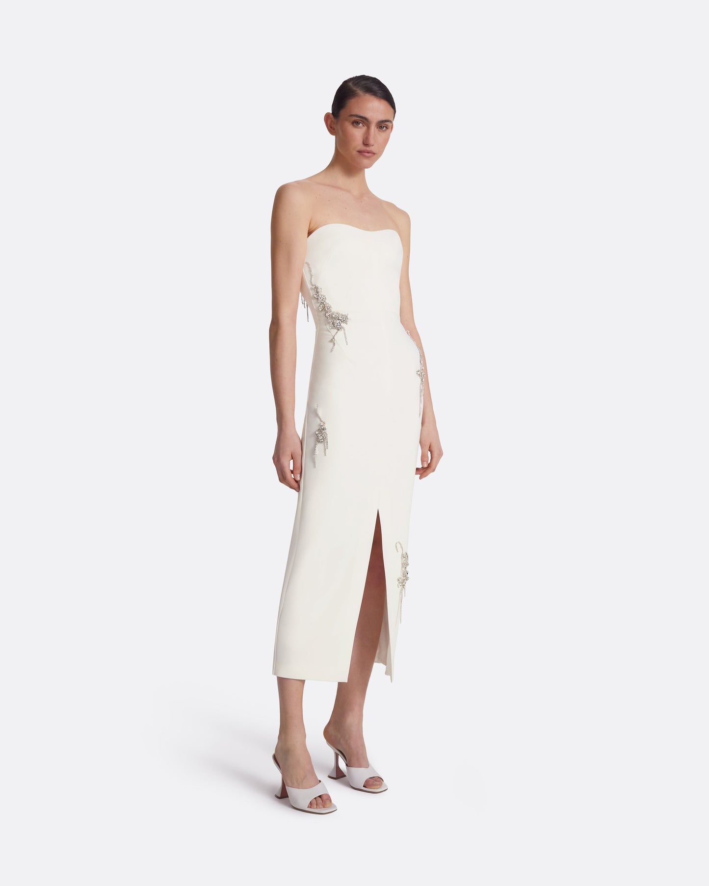Peggie Ivory Embroidered Midi Dress