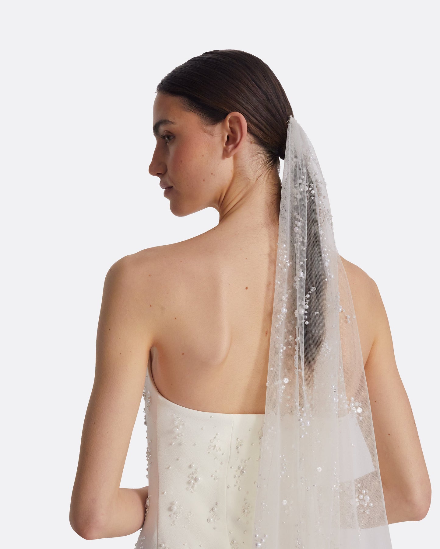 Edith Gypsophilia Embroidered Veil