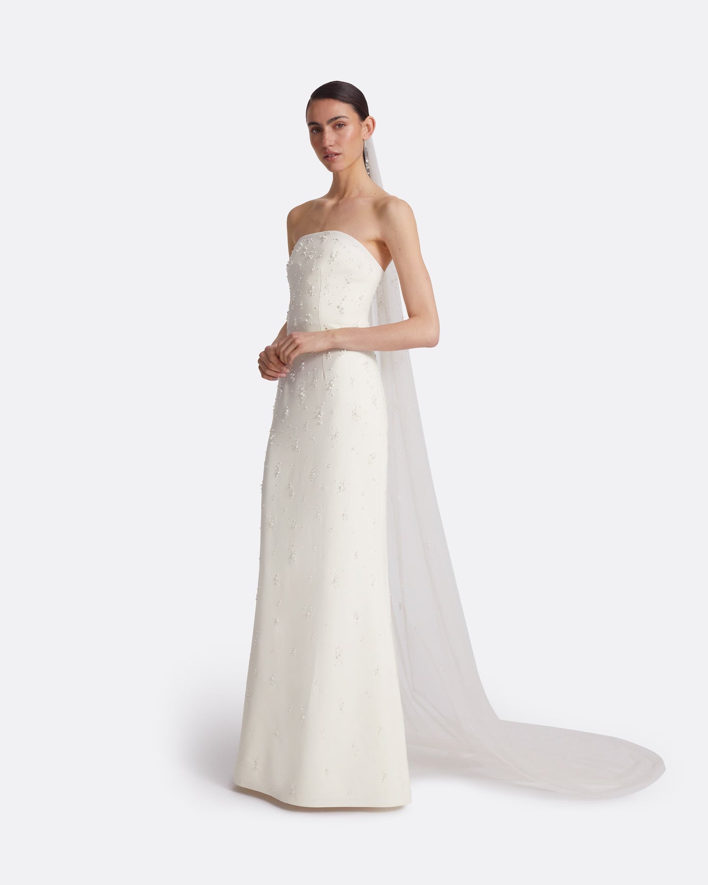 Edith Gypsophilia Embroidered Veil