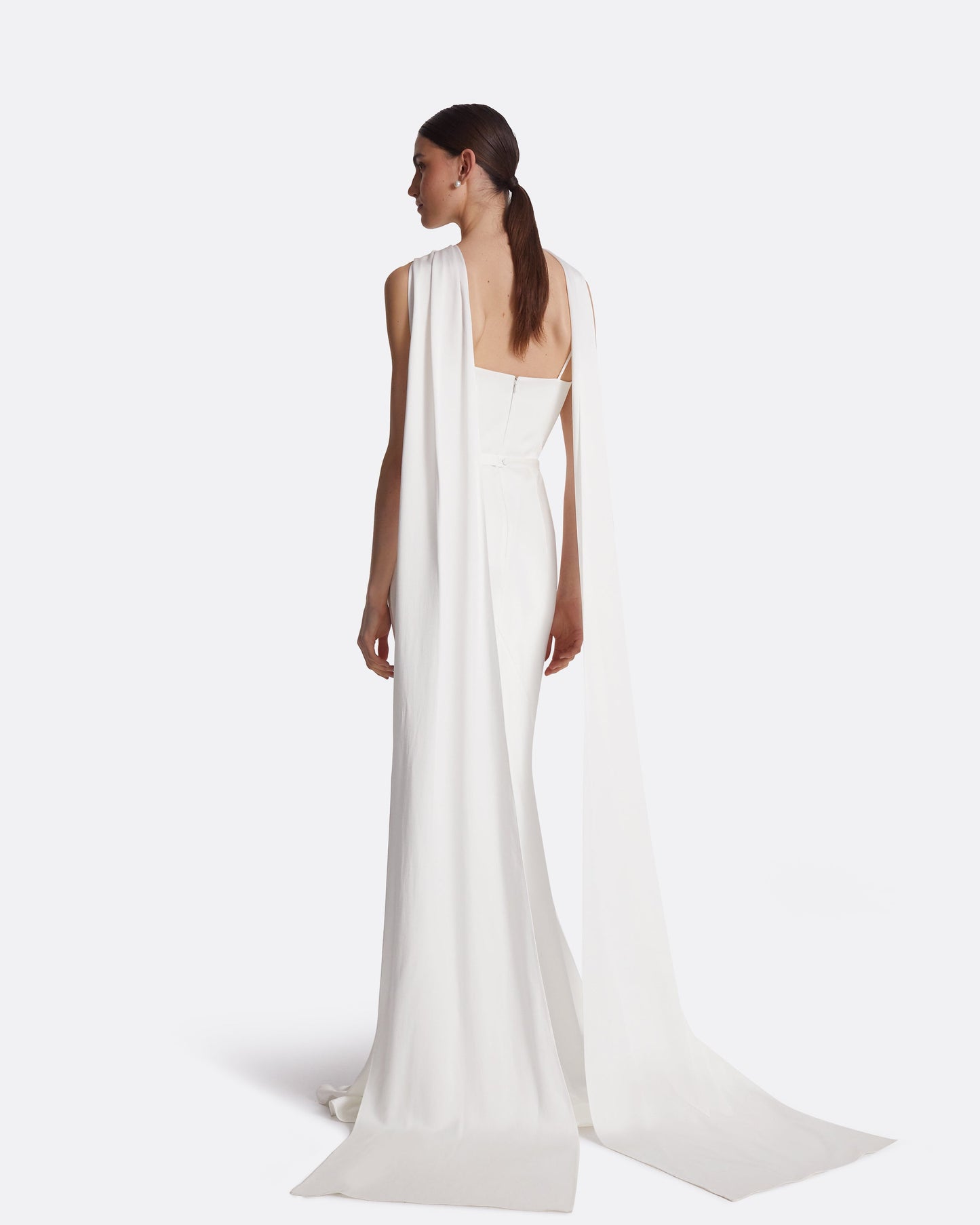 Lilien Ivory Satin Long Dress