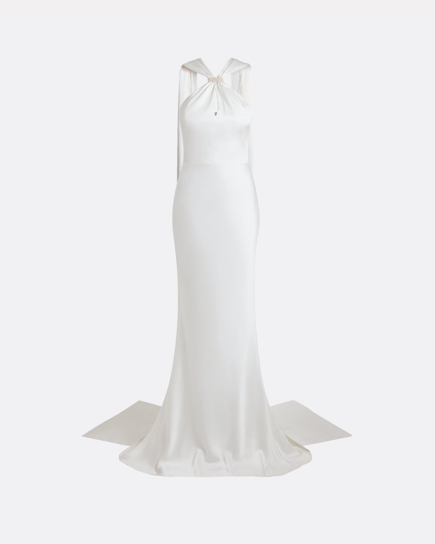 Lilien Ivory Satin Long Dress