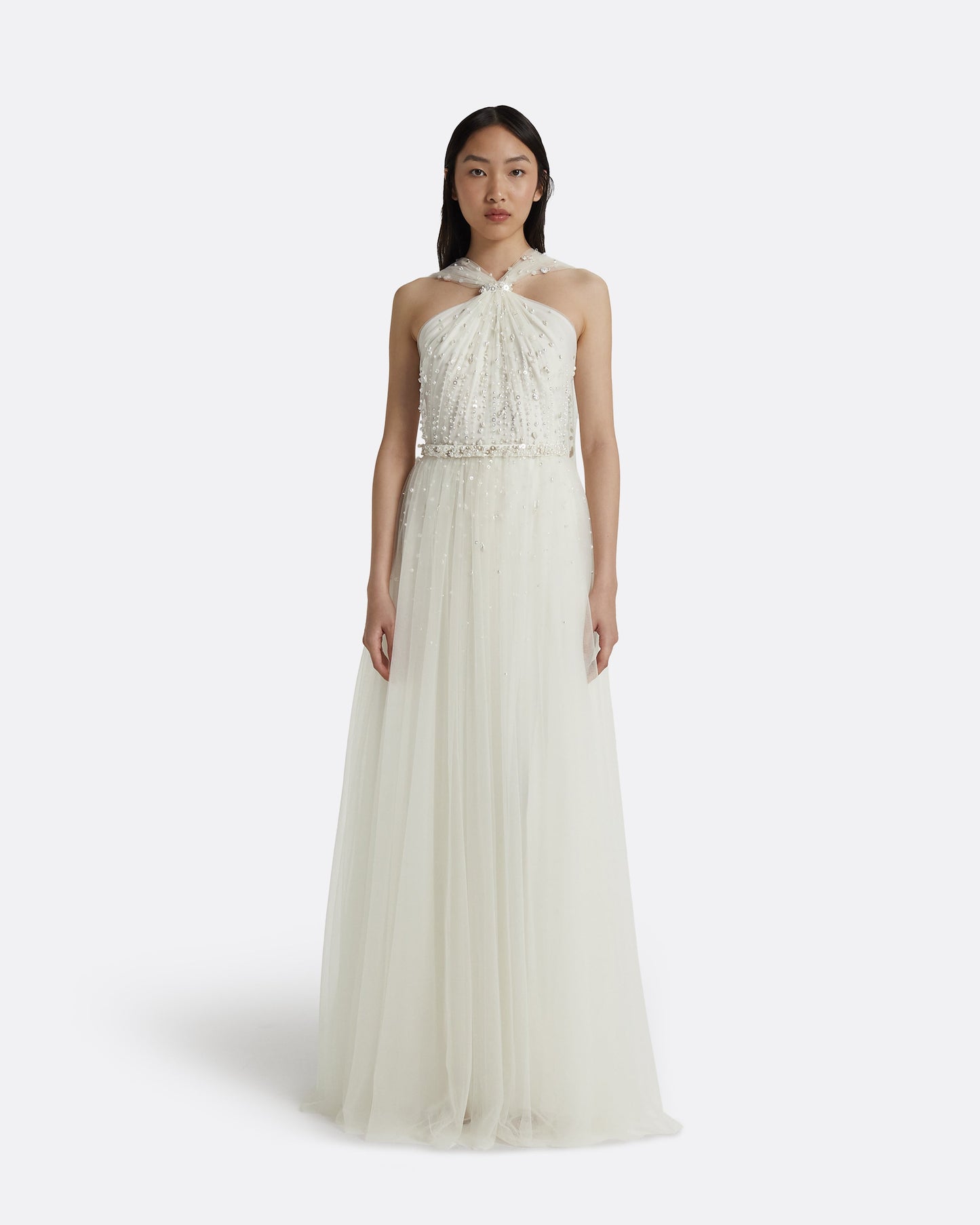 Tabia Ivory Long Dress