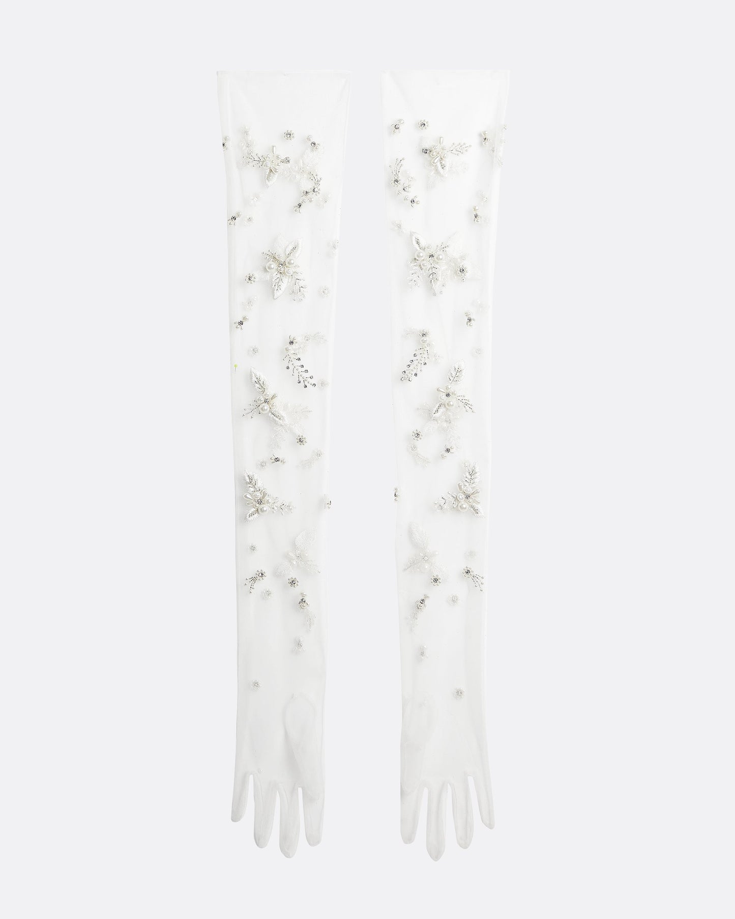 Astin Ivory & Pearl Floral Gloves