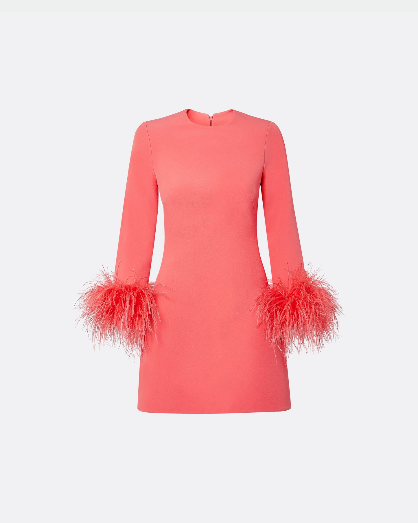 Rena Mosaico Feather-Trimmed Short Dress