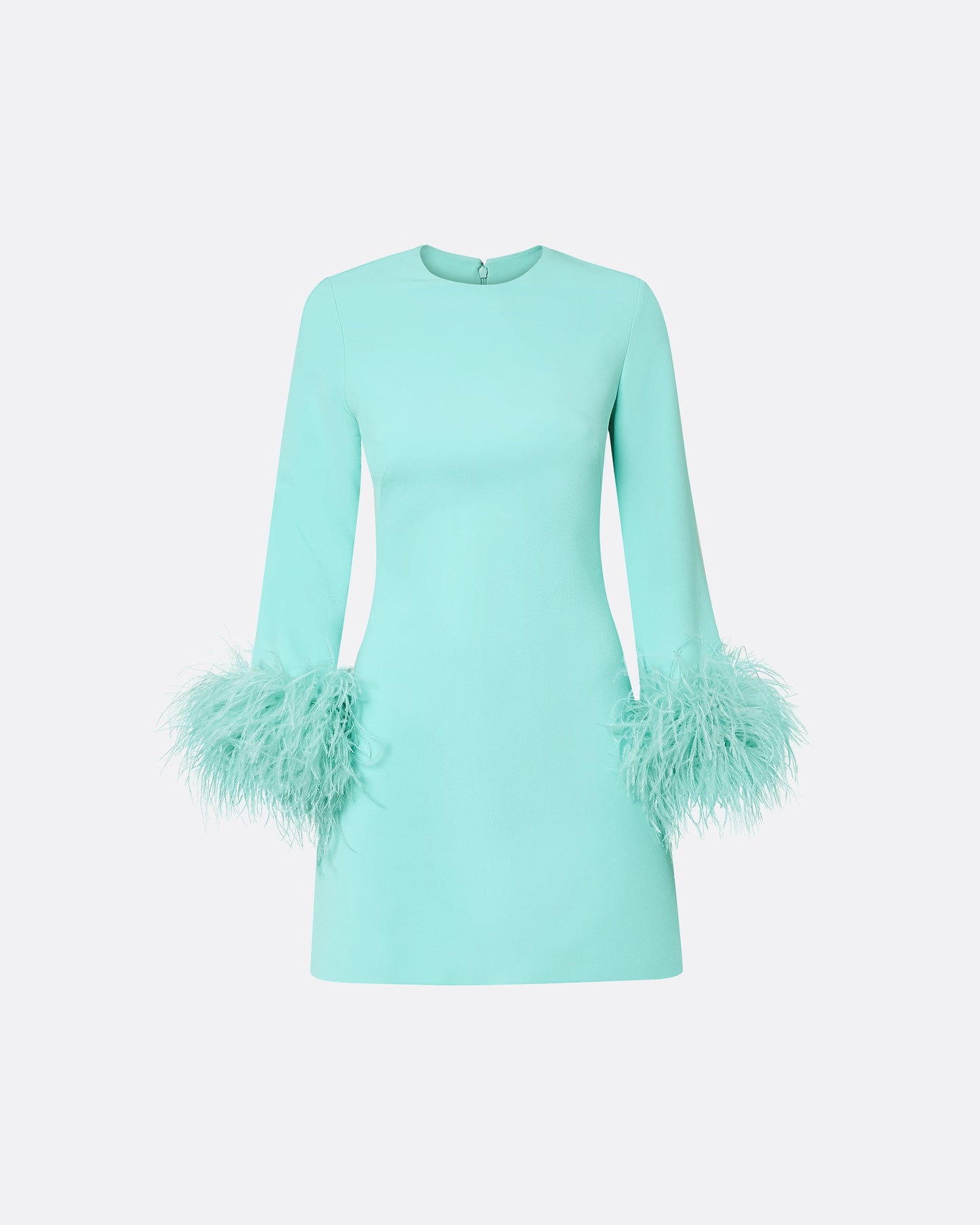 Rena Positano Feather-Trimmed Short Dress
