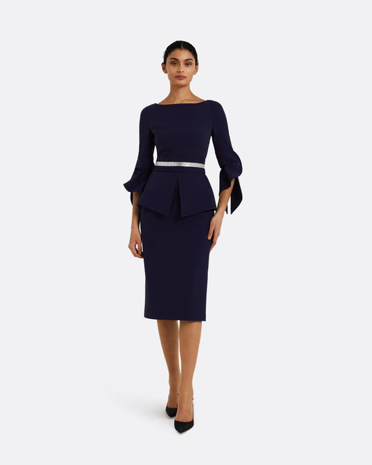 Alondra Azurite Blue Midi Dress