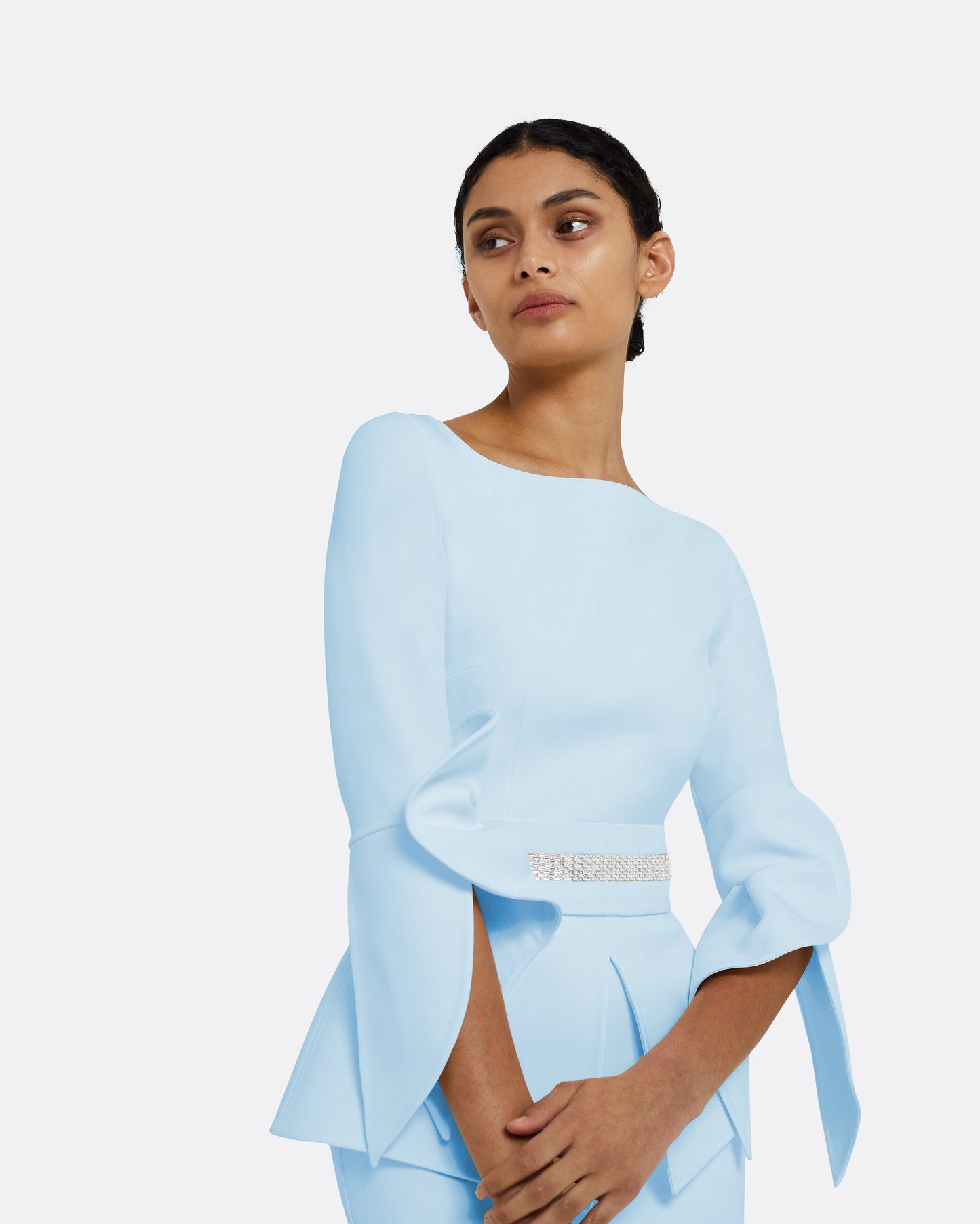 Alondra Pale Blue Midi Dress
